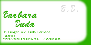 barbara duda business card